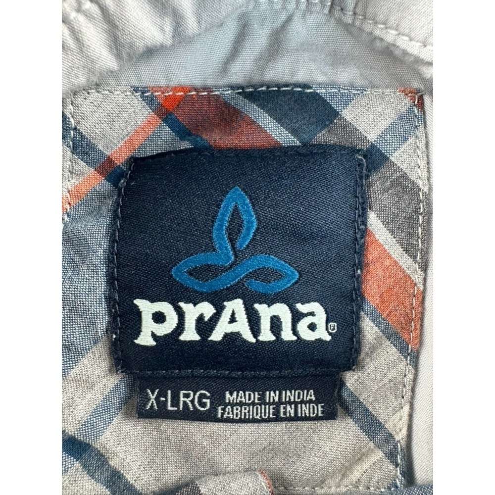 Prana Shirt Mens Size XL Gray Plaid Short Sleeve Outdoor Hiking Casual - Picture 4 of 9